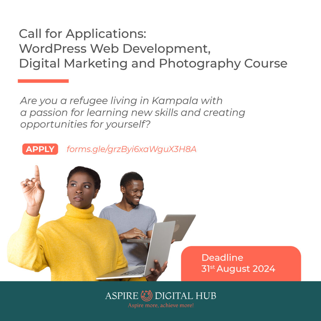 Call for applications in web development, digital marketing and photography by Aspire Digital Hub